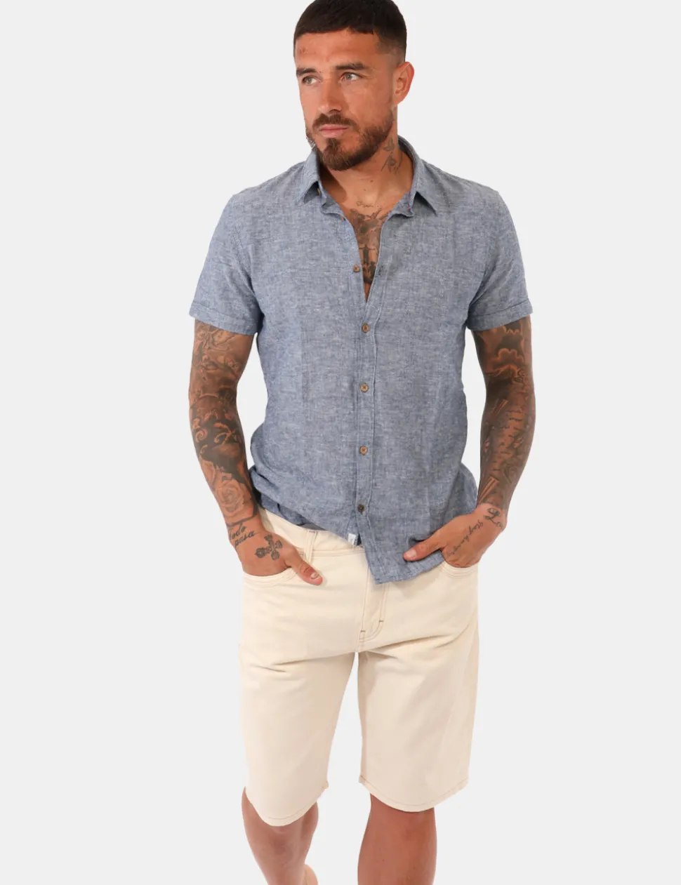 Bermuda jeans Gas Panna