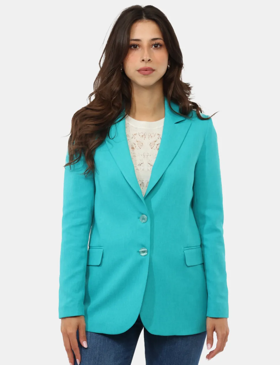 Blazer Materica Azzurro