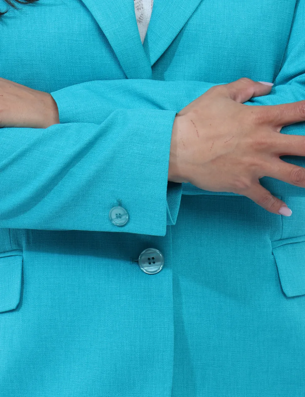 Blazer Materica Azzurro