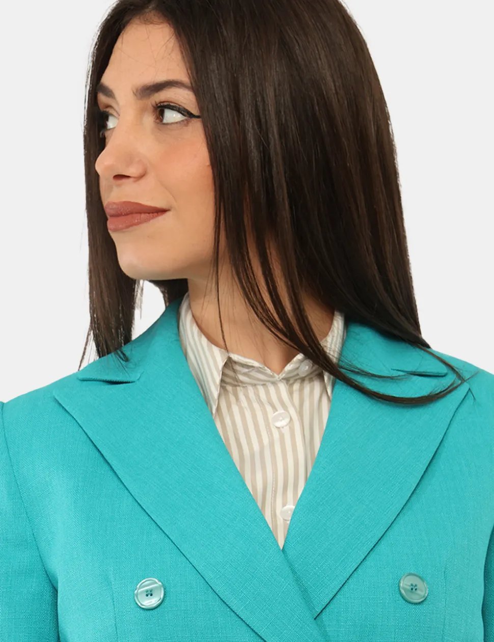 Blazer Materica Azzurro