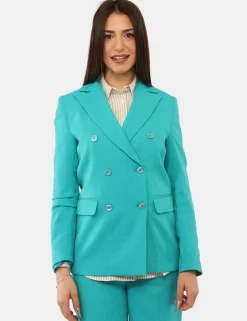 Blazer Materica Azzurro