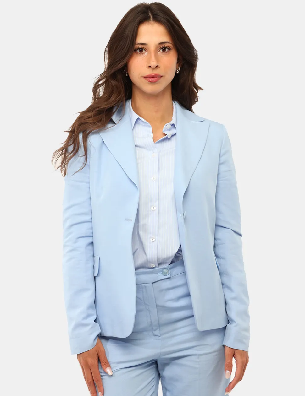 Blazer Materica Azzurro
