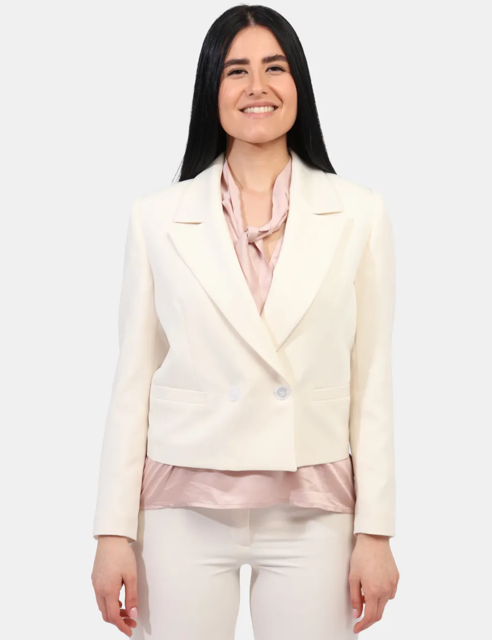 Blazer Materica Bianco