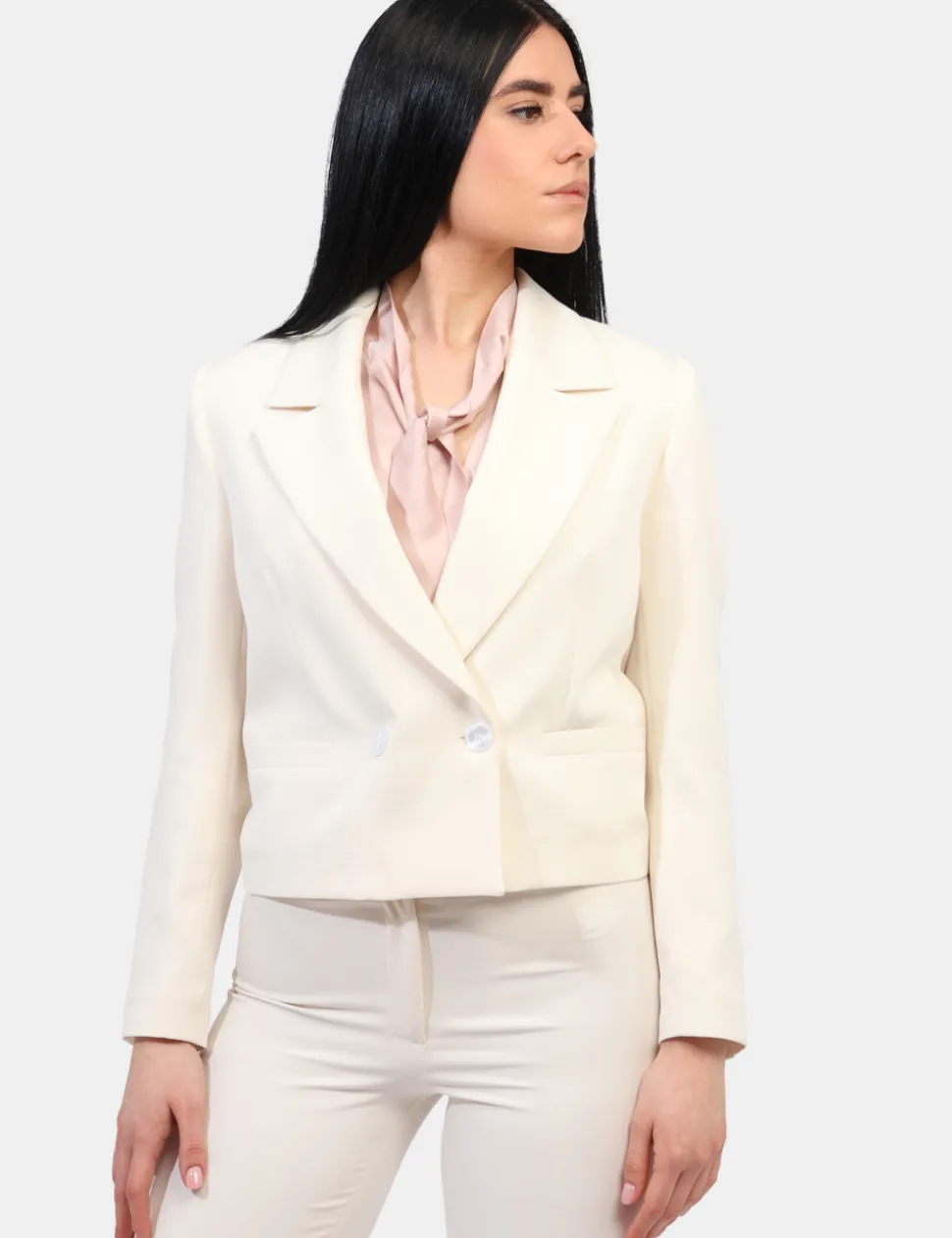 Blazer Materica Bianco