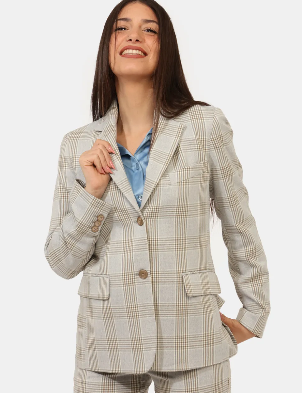 Blazer Materica Grigio