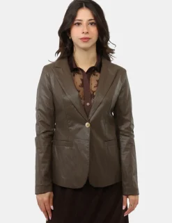 Blazer Materica Marrone