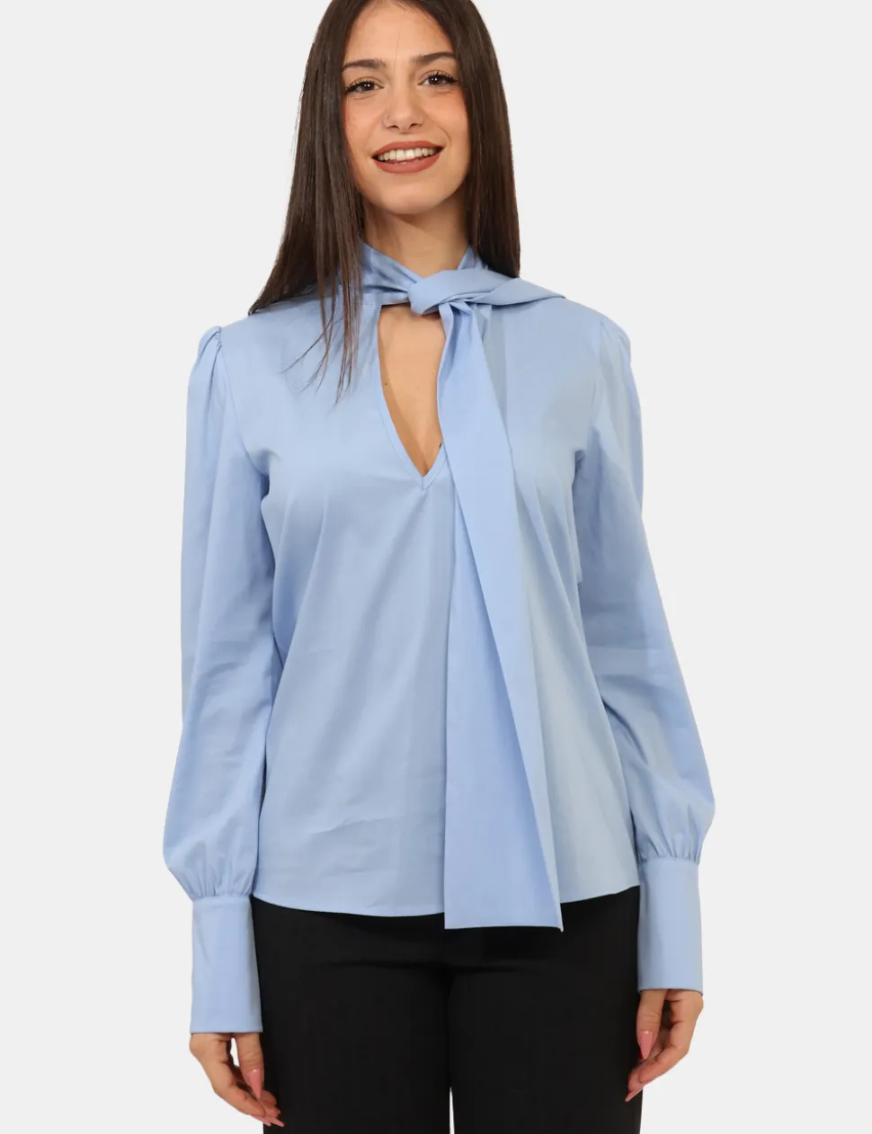 Blusa Materica Azzurro