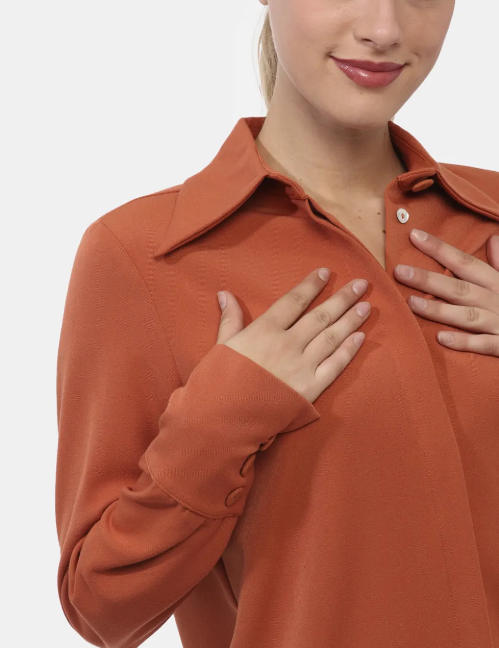 Camicia Materica Arancione