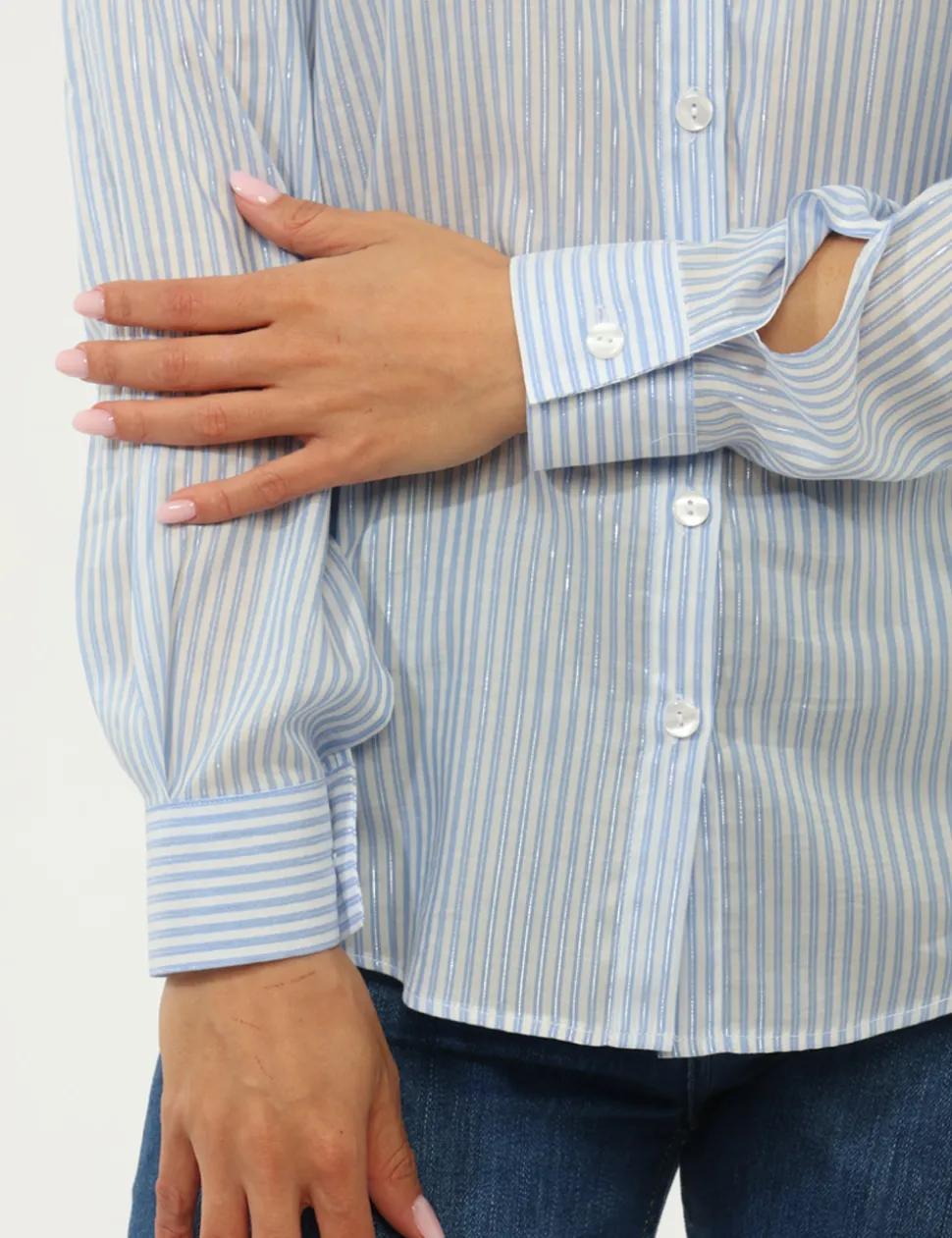 Camicia Materica Azzurra