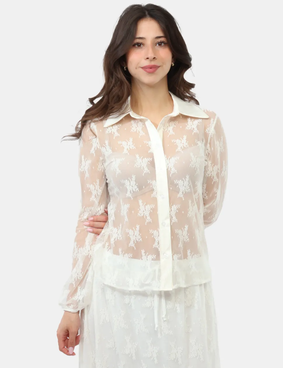 Camicia Materica Bianca