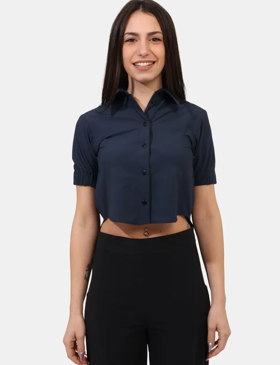 Camicia Materica Blu
