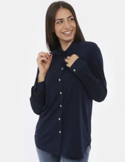 Camicia Materica Blu