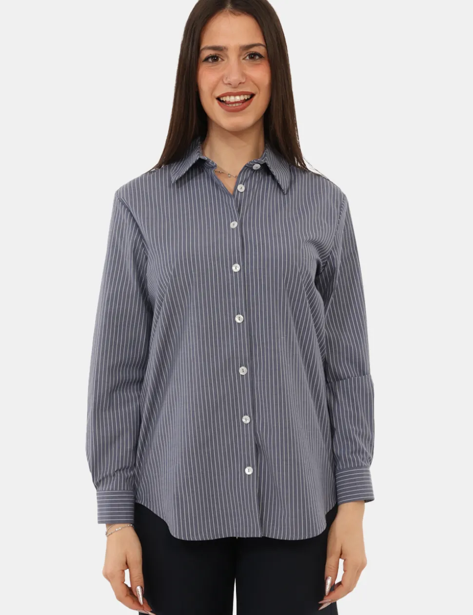 Camicia Materica Blu