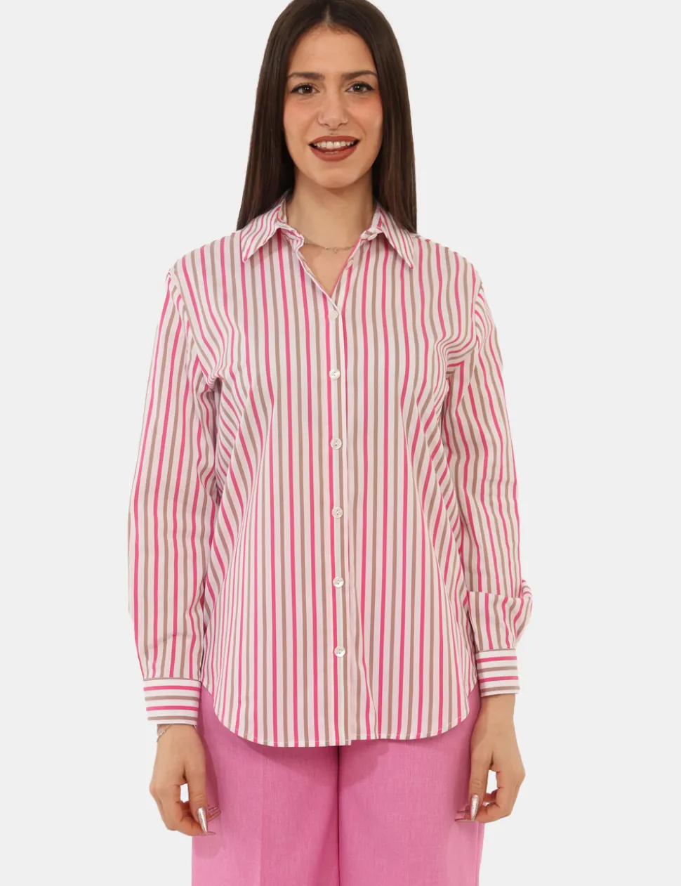 Camicia Materica Fucsia