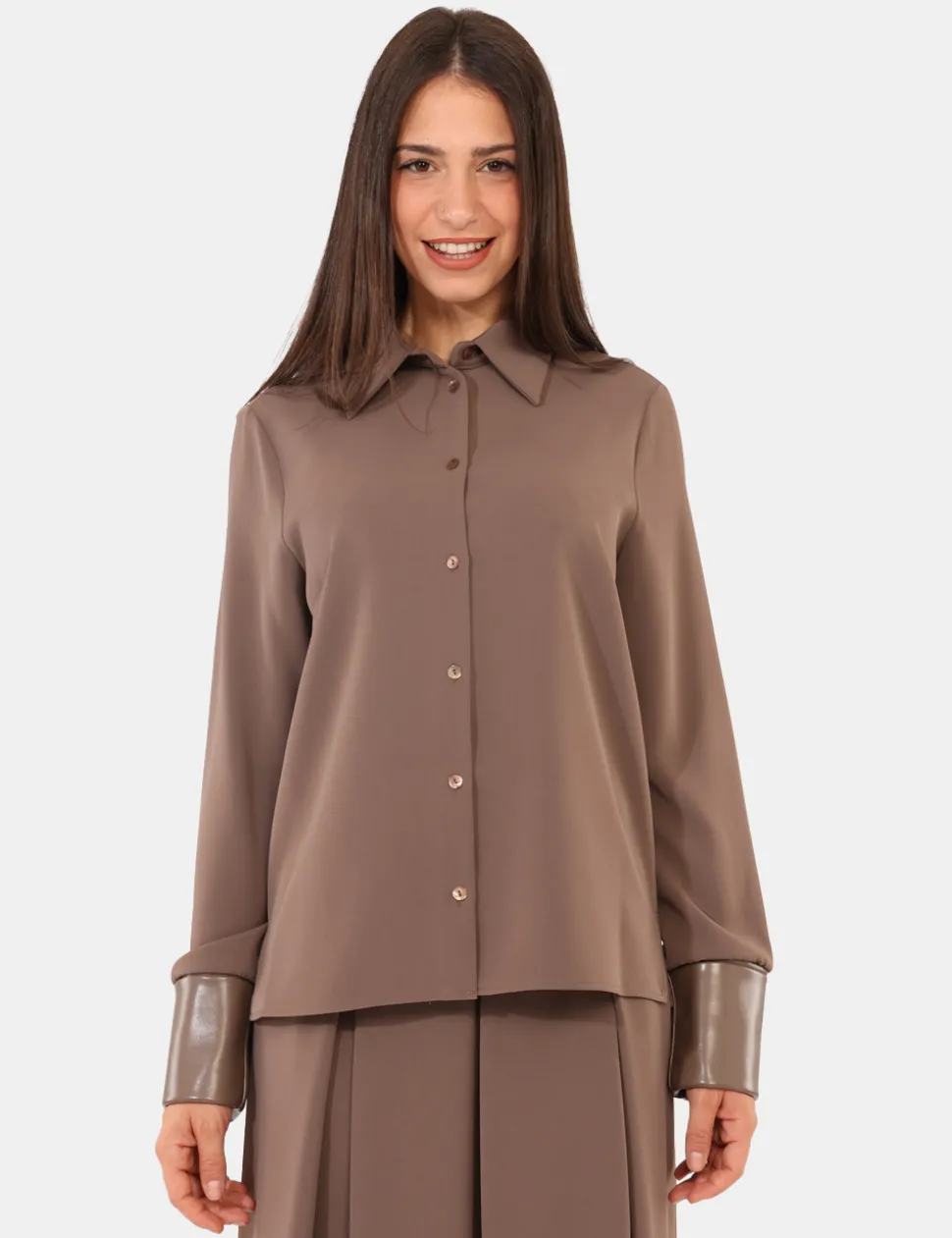 Camicia Materica Marrone