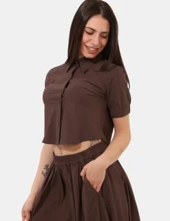 Camicia Materica Marrone