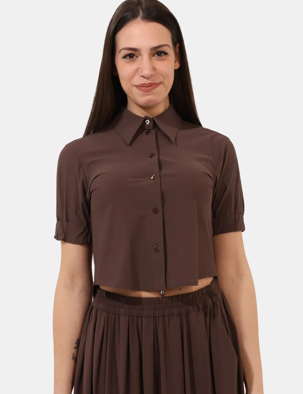 Camicia Materica Marrone