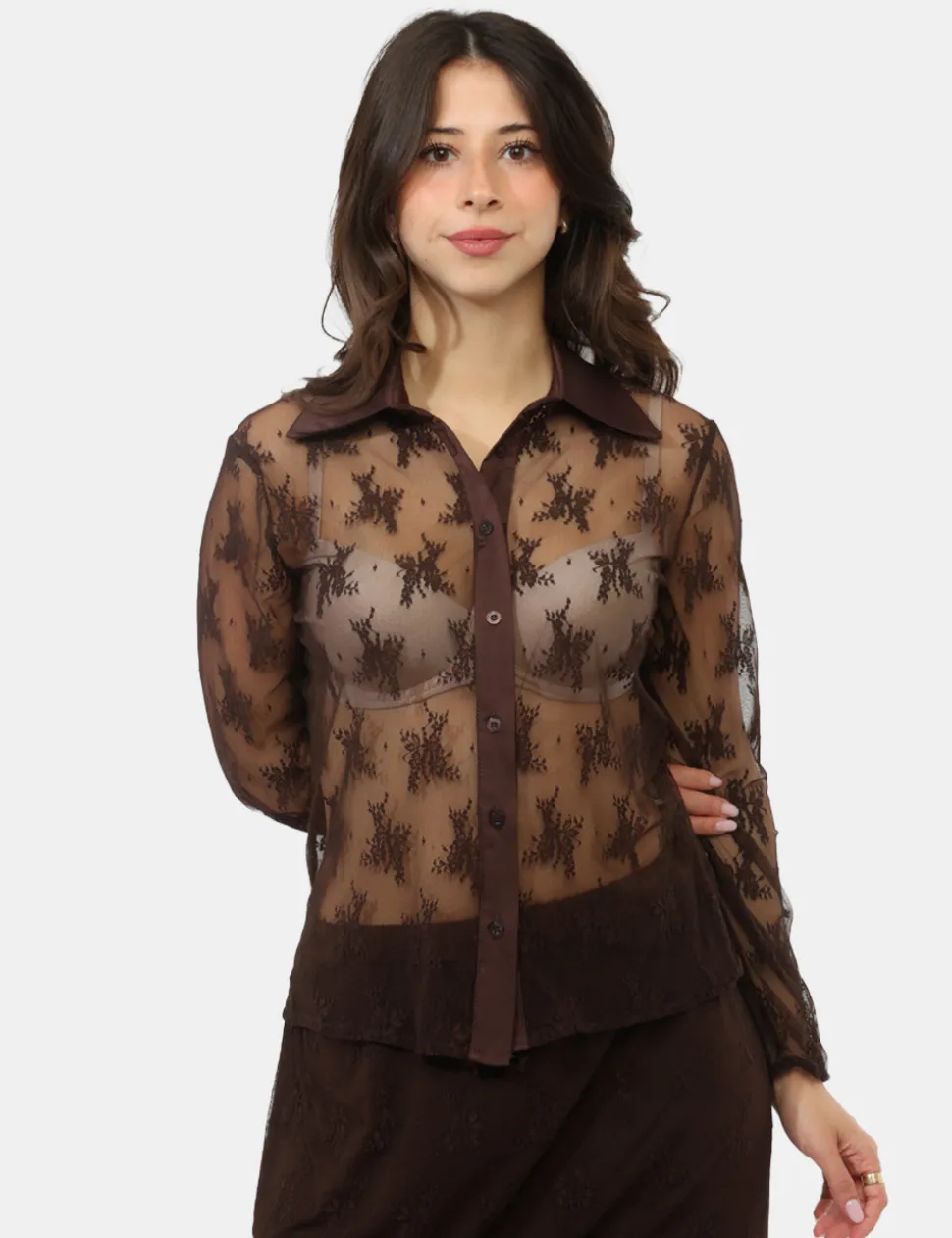 Camicia Materica Marrone