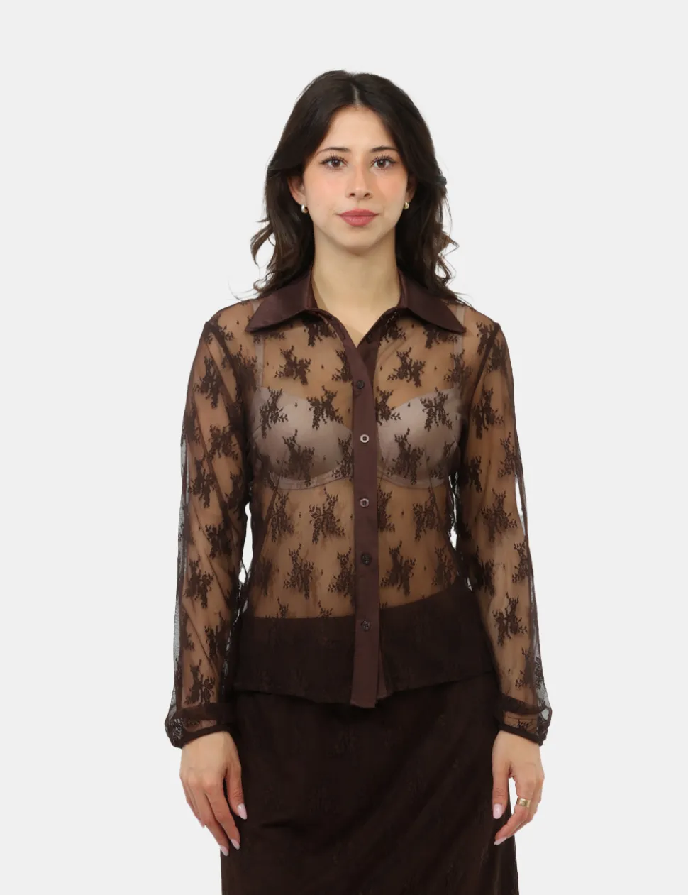 Camicia Materica Marrone