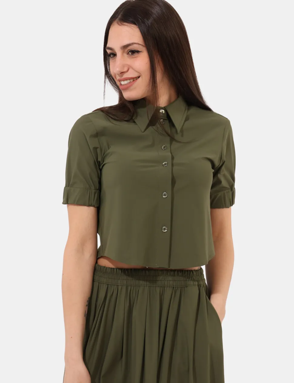 Camicia Materica Verde