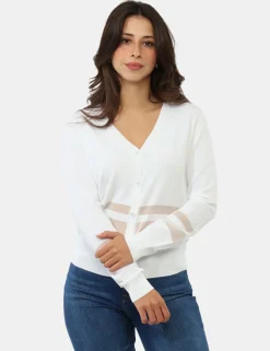 Cardigan Materica Bianco