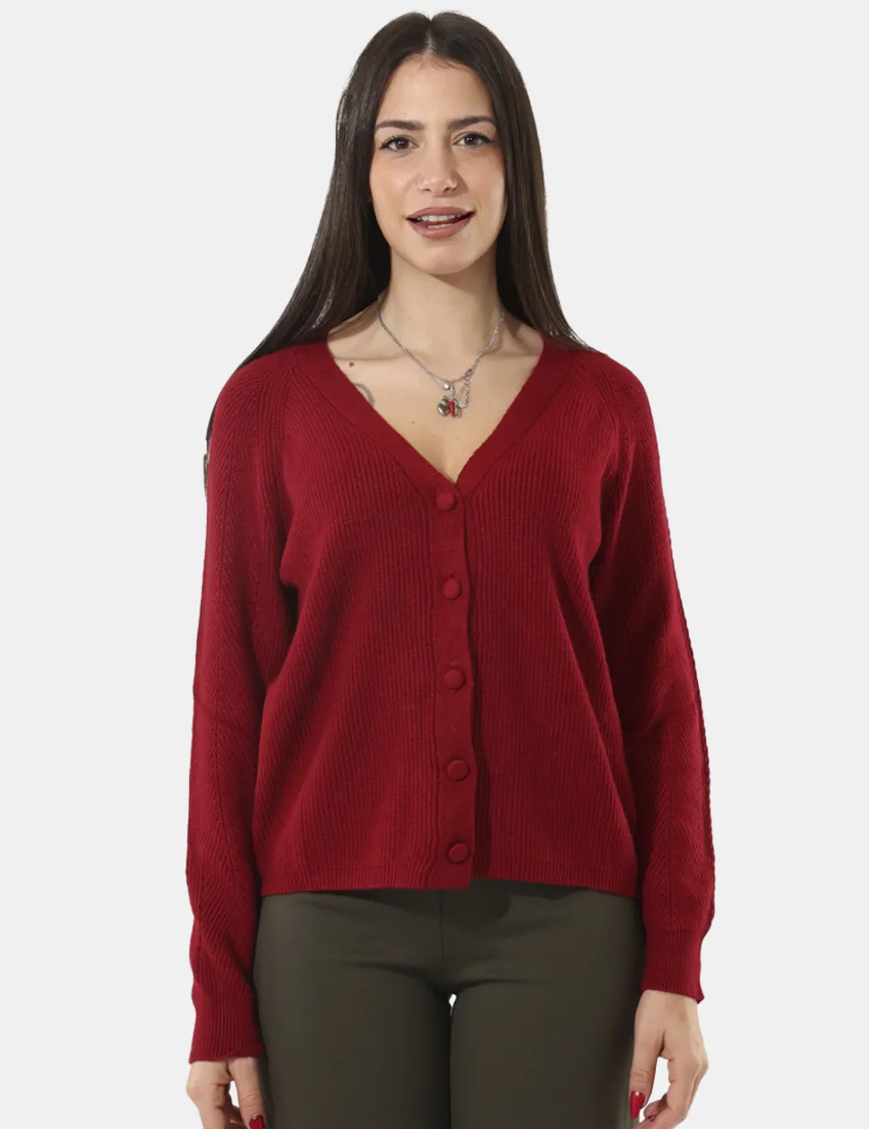 Cardigan Sandro Ferrone Bordeaux