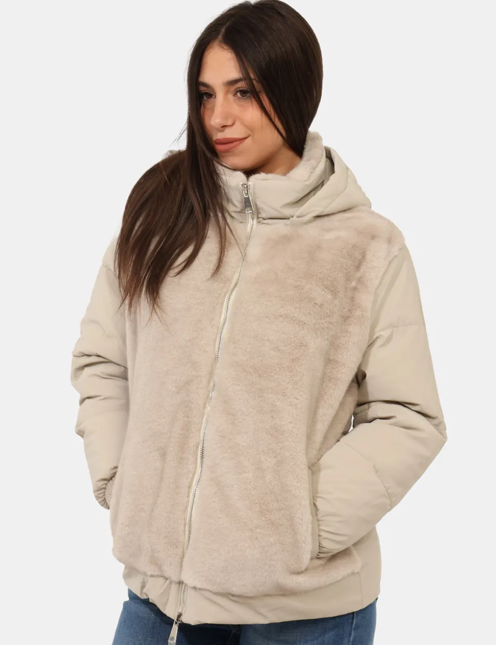 Giacca Materica Beige
