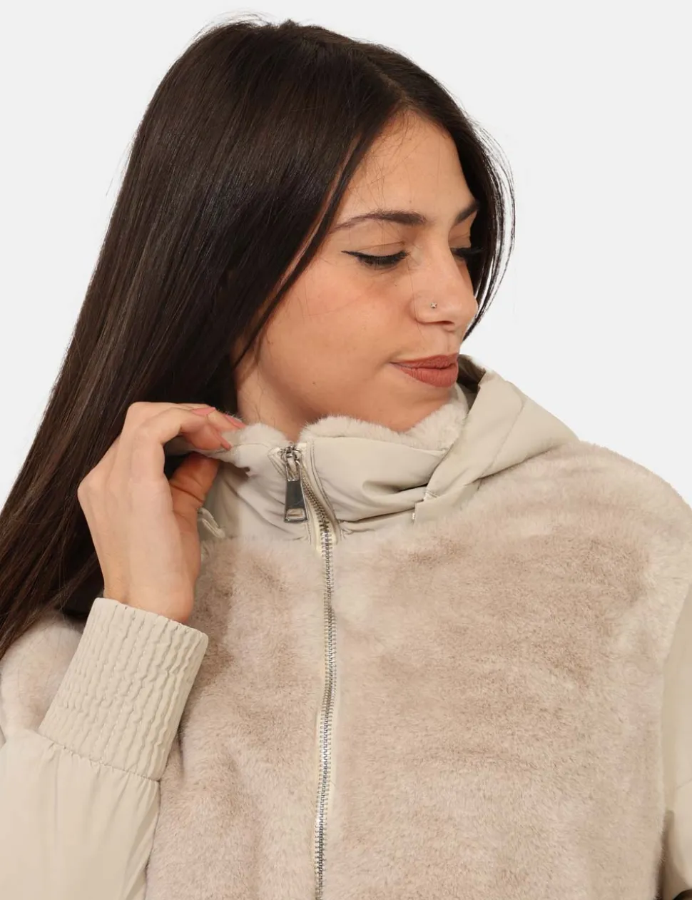 Giacca Materica Beige