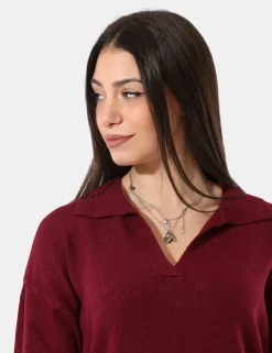 Maxi pull Sandro Ferrone Bordeaux