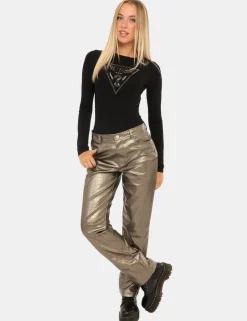 Pantaloni Guess Oro
