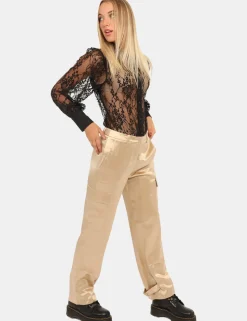 Pantaloni Guess Oro
