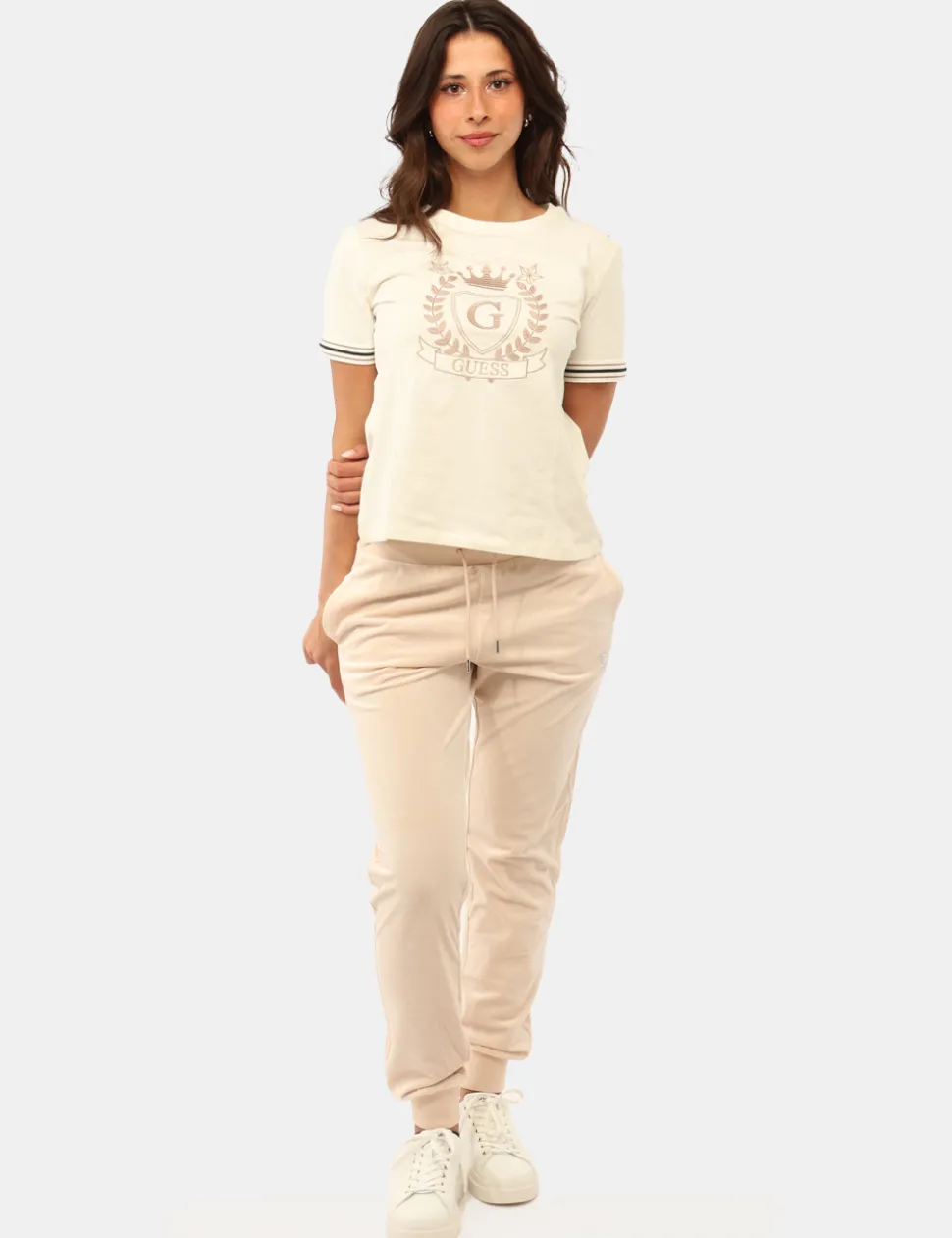 Pantaloni Guess Panna