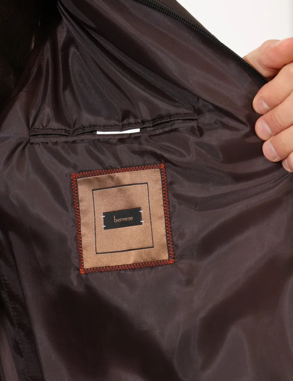 Piumino smanicato Bernese Marrone