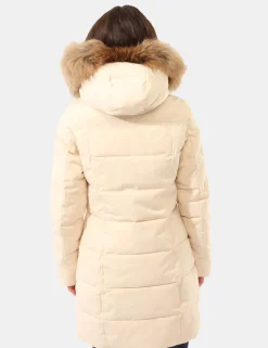 Piumino Yes Zee Beige con pelo removibile