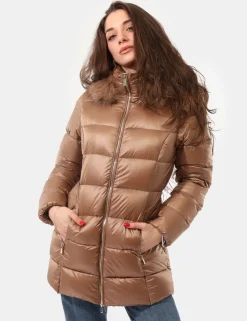 Piumino Yes Zee Marrone con cappuccio removibile