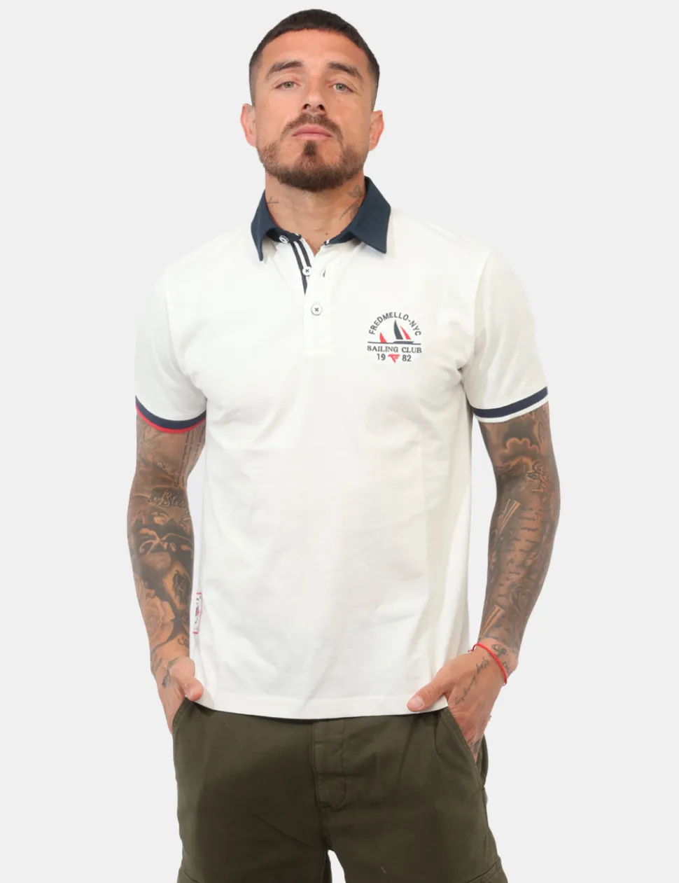Polo Fred Mello Bianca