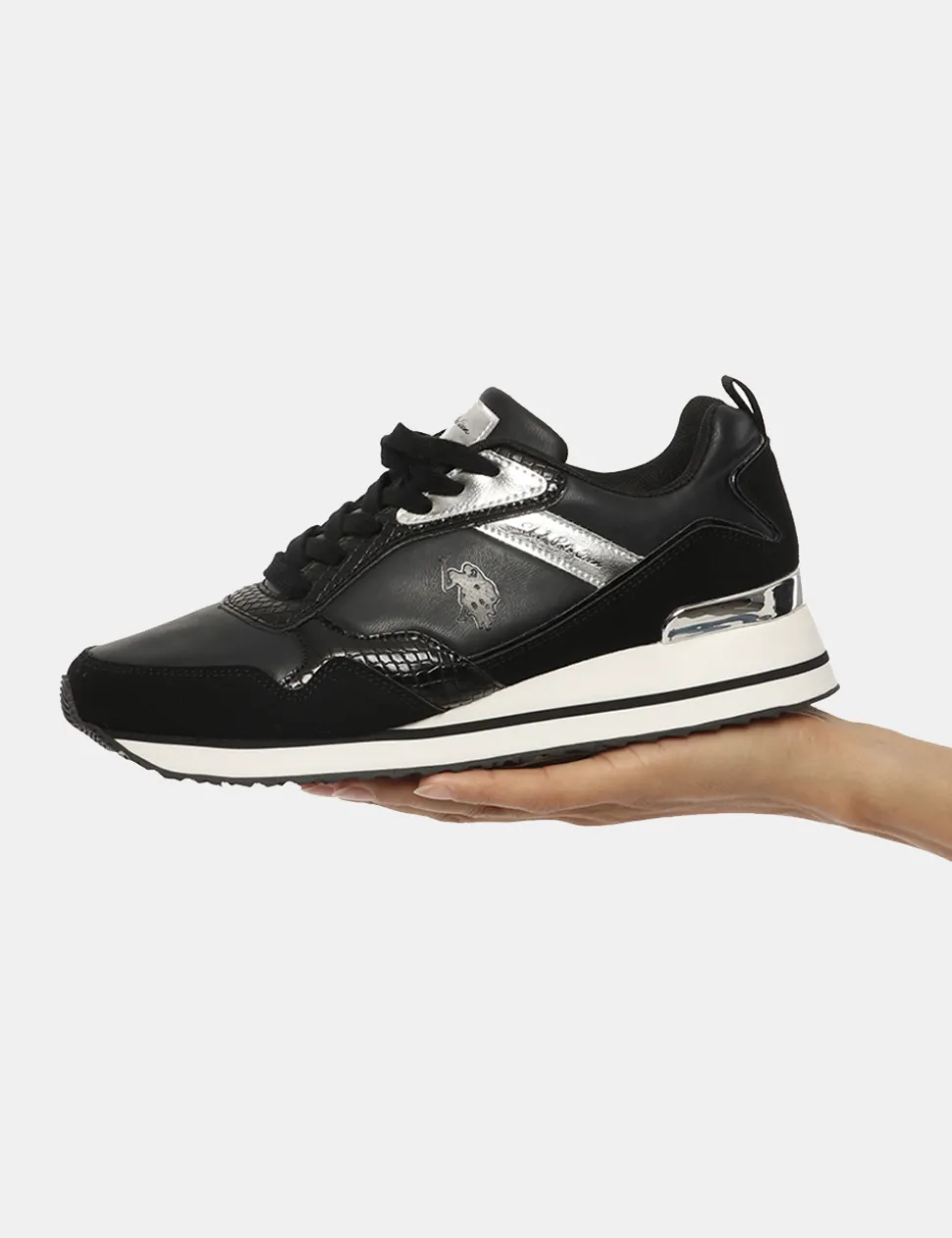 Sneakers U.S. Polo Assn con inserti argento