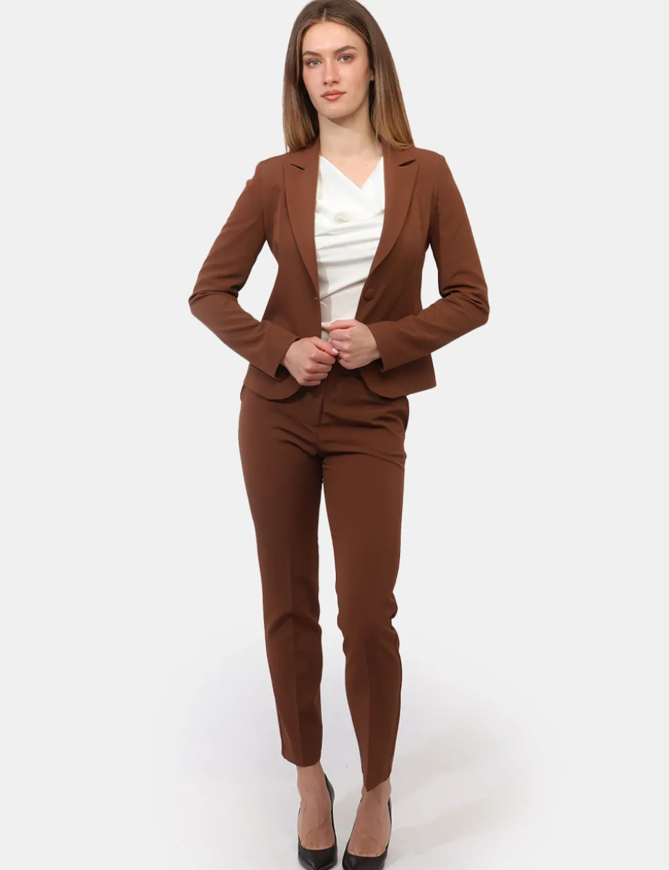 Tailleur Giacca Pantalone Rue De Clerie Marrone