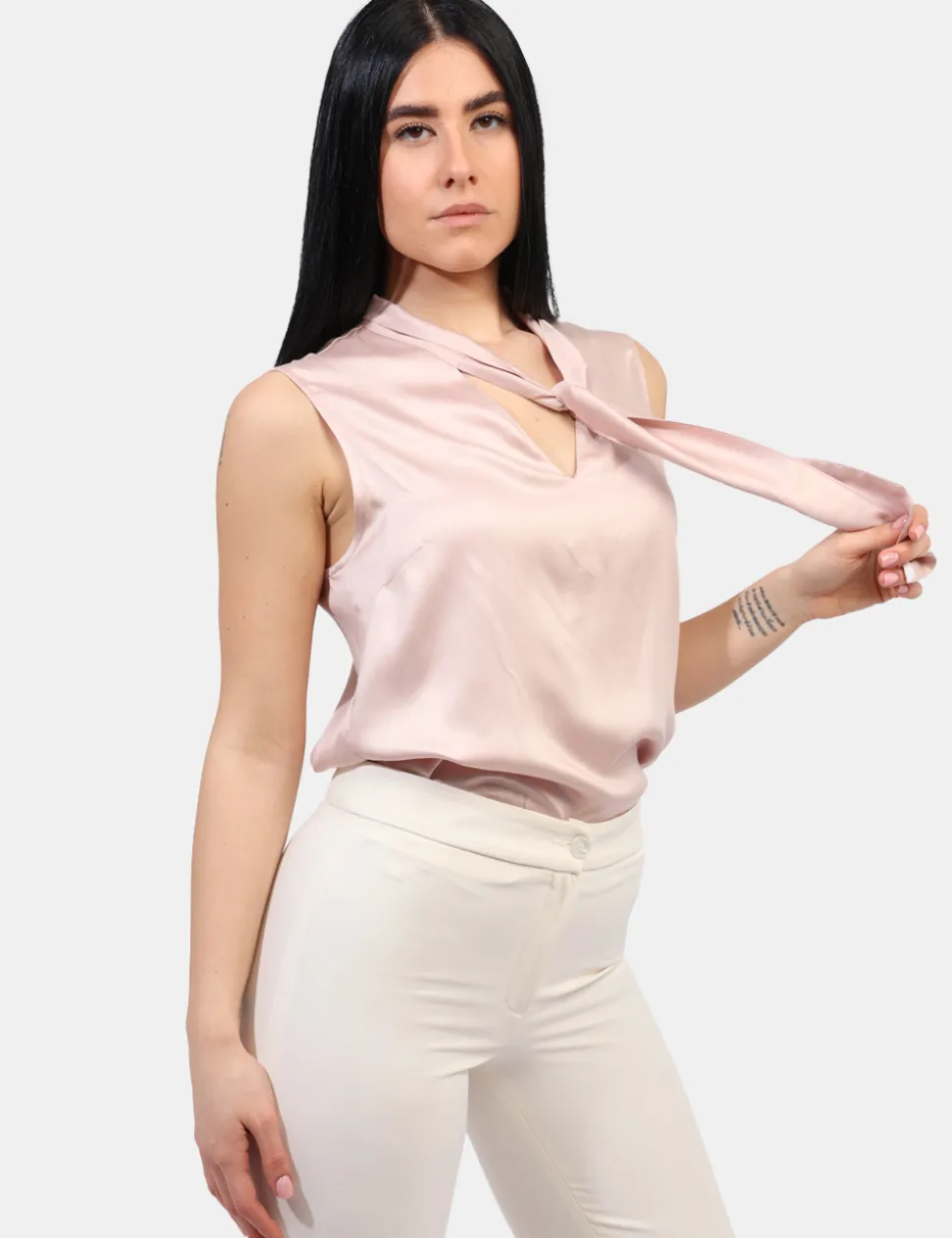 Top Materica Rosa