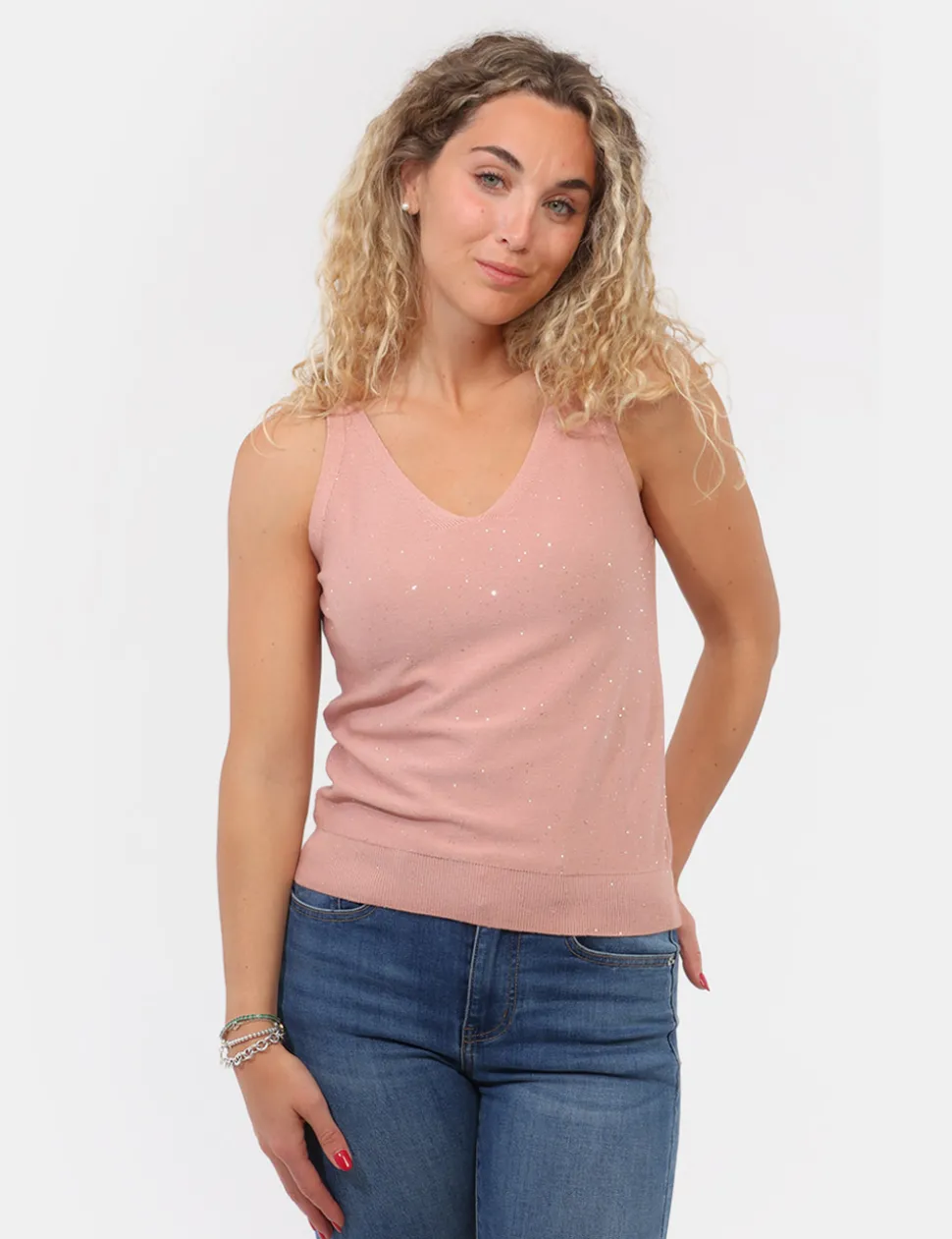 Top Materica Rosa