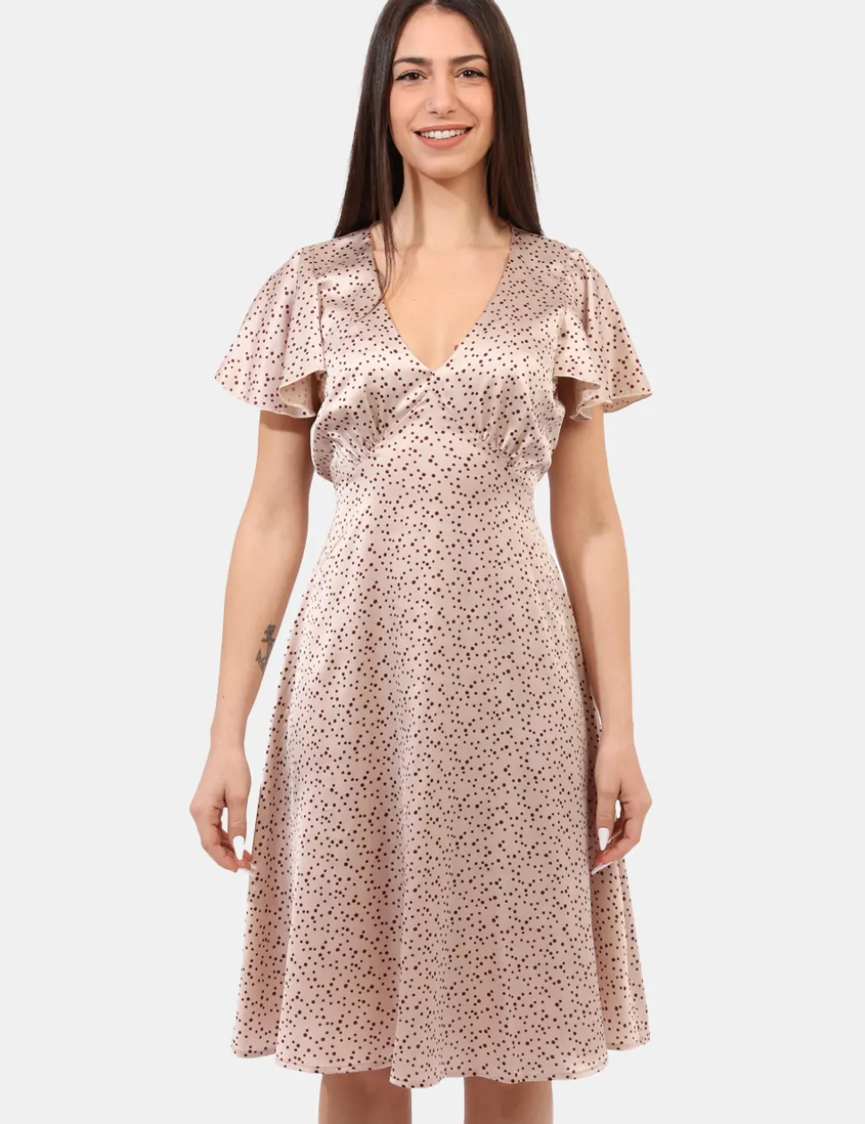 Vestito Materica Beige