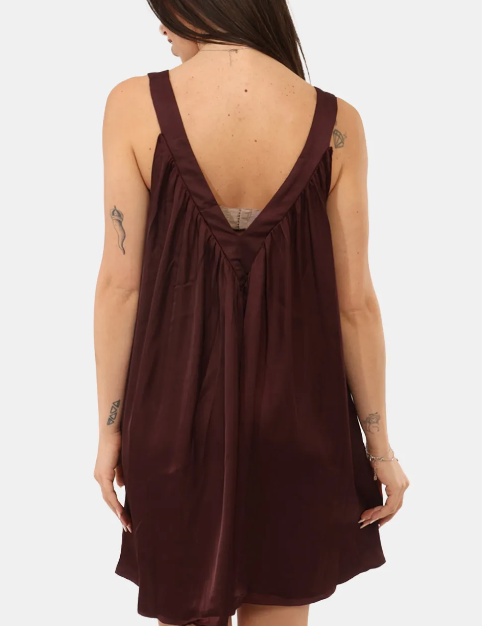 Vestito Via Delle Rose Bordeaux