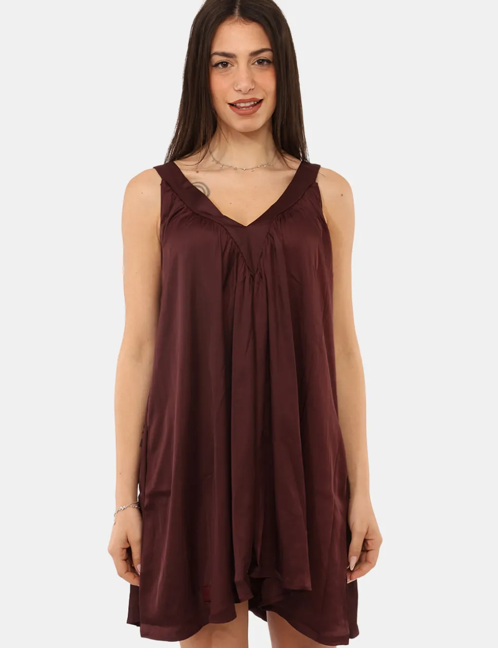 Vestito Via Delle Rose Bordeaux